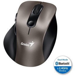 GENIUS Ergo 9000S Champagne Titanium/ duální Bluetooth + 2,4GHz/ 2400 dpi/ bezdrátová/ tichá/ titanová