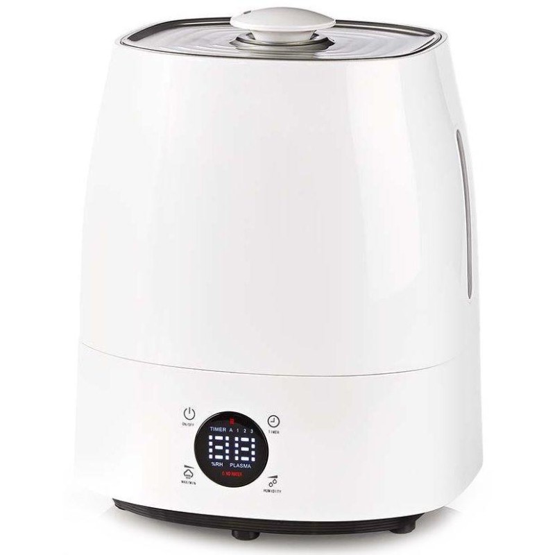 NEDIS zvlhčovač vzduchu/ spotřeba 110 W/ s chladnou a teplou mlhou/ objem 5,5 l/ vlhkoměr/ časovač/ až do: 50 m2/ bílo-š