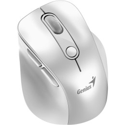 GENIUS Ergo 9000S Pro Pearl White/ duální Bluetooth + 2,4GHz/ 2400 dpi/ bezdrátová/ 6tlačítková/ dobíjecí/ RGB/ bílá