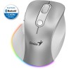 GENIUS Ergo 9000S Pro Srebrny/podwójny Bluetooth + 2,4 GHz/2400 dpi/bezprzewodowy/6 przycisków/ładowalny/RGB/srebrny