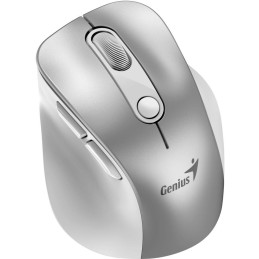 GENIUS Ergo 9000S Pro Silver/ duální Bluetooth + 2,4GHz/ 2400 dpi/ bezdrátová/ 6tlačítková/ dobíjecí/ RGB/ stříbrná