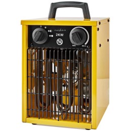 NEDIS průmyslový horkovzdušný ventilátor/ termostat/ spotřeba 2000 W/ 2 nastavení teploty/ IP24/ integ. úchyty/ žlutý