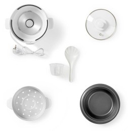 NEDIS rýžovar/ spotřeba 300 W/ objem 0,6 L/ nepřilnavý povrchy/ vyjímatelná miska/ automatické vypnutí/ bílý