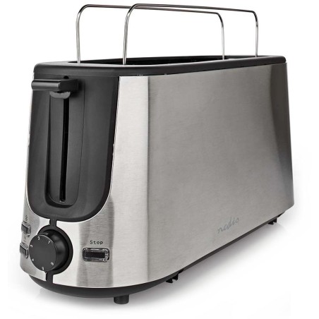 NEDIS topinkovač/ spotřeba 1000 W/ 1 slot/ 6 úrovní zhnědnutí/ funkce rozmrazování/ stojan/ řada nerez/ hliník