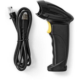 NEDIS čtečka čárových kódů/ laser/ kabelová/ 1D lineární/ napájení z USB/ USB 2.0/ černá