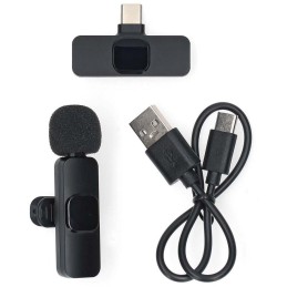 NEDIS bezdrátový mikrofon/ pro notebook / Smartphone / Tablet/ vypínač/ USB-C zásuvka/ kabel 1,8m/ černý