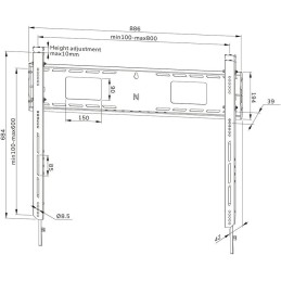 Neomounts WL30-750BL18 Neomounts LEVEL-750 Wall Mount (XL, 125 kg, kickstand, lockable, connectable, VESA 800x600)
