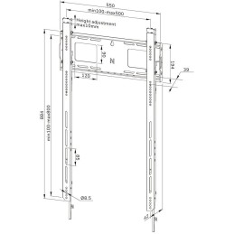 Neomounts WL30-750BL18P Neomounts LEVEL-750 Wall Mount (XL, 100 kg,portrait,kickstand, lockable,connectable,VESA 500x800