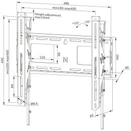 Neomounts WL35-750BL14 Neomounts LEVEL-750 Wall Mount (XL, 100 kg, tiltable, tilt guard, connectable, VESA 400x400)