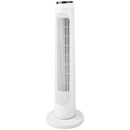 NEDIS sloupový ventilátor/ výška: 76 cm/ výkon 50 W/ 3 rychlosti/ rotace/ dálkové ovládání/ bílo-černý