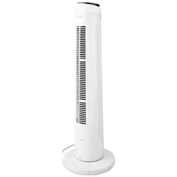 NEDIS sloupový ventilátor/ výška: 76 cm/ výkon 50 W/ 3 rychlosti/ rotace/ dálkové ovládání/ bílo-černý