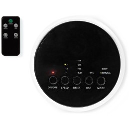 NEDIS sloupový ventilátor/ výška: 76 cm/ výkon 50 W/ 3 rychlosti/ rotace/ dálkové ovládání/ bílo-černý
