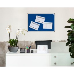 AVELI Textilní nástěnka/ 90x120 cm/ modrá/ hliníkový rám