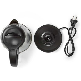 NEDIS rychlovarná konvice KAWK340EAL/ objem 1,7 l/ otáčení o 360°/ nerezová ocel/ spotřeba 2200 W/ černá / hliník