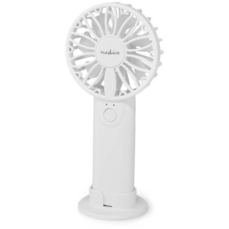 NEDIS ruční ventilátor/ průměr 6 cm/ výkon 0,9 W/ 2 rychlosti/ plast/ bílý