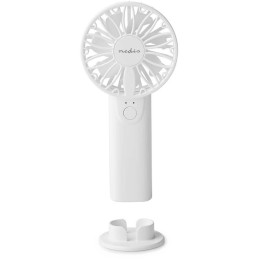 NEDIS ruční ventilátor/ průměr 6 cm/ výkon 0,9 W/ 2 rychlosti/ plast/ bílý