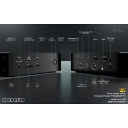 I-tec dokovací stanice Thunderbolt 5 Quattro Display Dock, 2x HDMI, 1x USB-C video, Power Delivery 140W