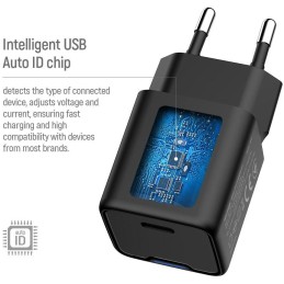 COLORWAY 1x USB-C/ síťová nabíječka/ GaN/ PD/ PPS/ 25W/ Černá