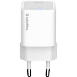 COLORWAY 1x USB-C/ síťová nabíječka/ GaN/ PD/ PPS/ 25W/ Včetně 100cm kabelu/ Bílá