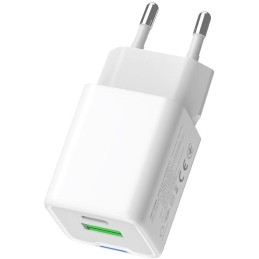 COLORWAY 1x USB-C/ síťová nabíječka/ GaN/ PD/ PPS/ QC/ 30W/ Včetně 100cm kabelu/ Bílá