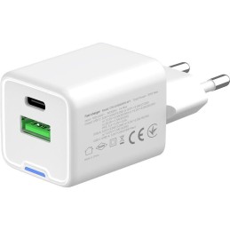 COLORWAY 1x USB-C/ síťová nabíječka/ GaN/ PD/ PPS/ QC/ 30W/ Včetně 100cm kabelu/ Bílá