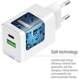 COLORWAY 1x USB-C/ síťová nabíječka/ GaN/ PD/ PPS/ QC/ 30W/ Včetně 100cm kabelu/ Bílá