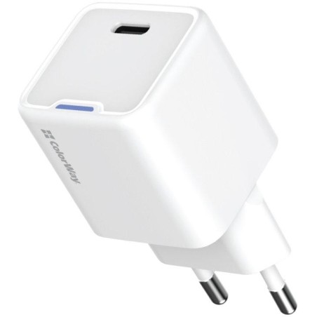 COLORWAY 1x USB-C/ síťová nabíječka/ GaN/ PD/ PPS/ 30W/ Bílá