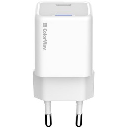 COLORWAY 1x USB-C/ síťová nabíječka/ GaN/ PD/ PPS/ 30W/ Bílá