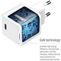 COLORWAY 1x USB-C/ síťová nabíječka/ GaN/ PD/ PPS/ 30W/ Bílá