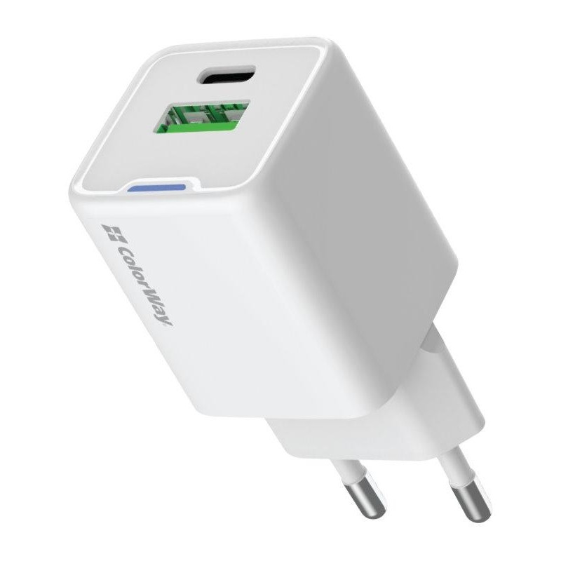 COLORWAY 1x USB-C/ síťová nabíječka/ GaN/ PD/ PPS/ QC/ 35W/ Bílá