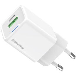 COLORWAY 1x USB-C/ síťová nabíječka/ GaN/ PD/ PPS/ QC/ 35W/ Včetně 100cm kabelu/ Bílá