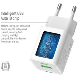 COLORWAY 1x USB-C/ síťová nabíječka/ GaN/ PD/ PPS/ QC/ 35W/ Včetně 100cm kabelu/ Bílá