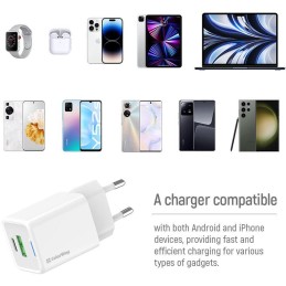 COLORWAY 1x USB-C/ síťová nabíječka/ GaN/ PD/ PPS/ QC/ 35W/ Včetně 100cm kabelu/ Bílá