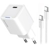 FARBE 1x USB-C/ Netzlader/ GaN/ PD/ PPS/ 35W/ Inkl. 100cm Kabel/ Weiß