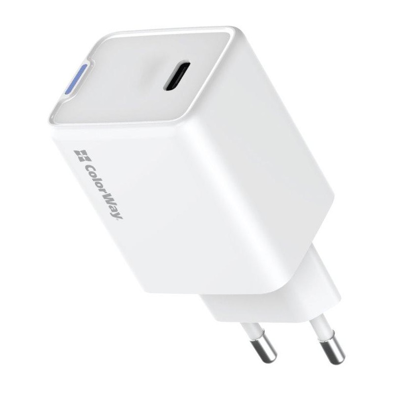 COLORWAY 1x USB-C/ síťová nabíječka/ GaN/ PD/ PPS/ 45W/ Bílá