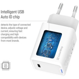 COLORWAY 1x USB-C/ síťová nabíječka/ GaN/ PD/ PPS/ 45W/ Bílá