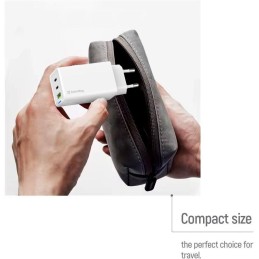 COLORWAY 2x USB-C, 1x USB-A/ síťová nabíječka/ GaN/ PD/ PPS/ 65W/ Bílá