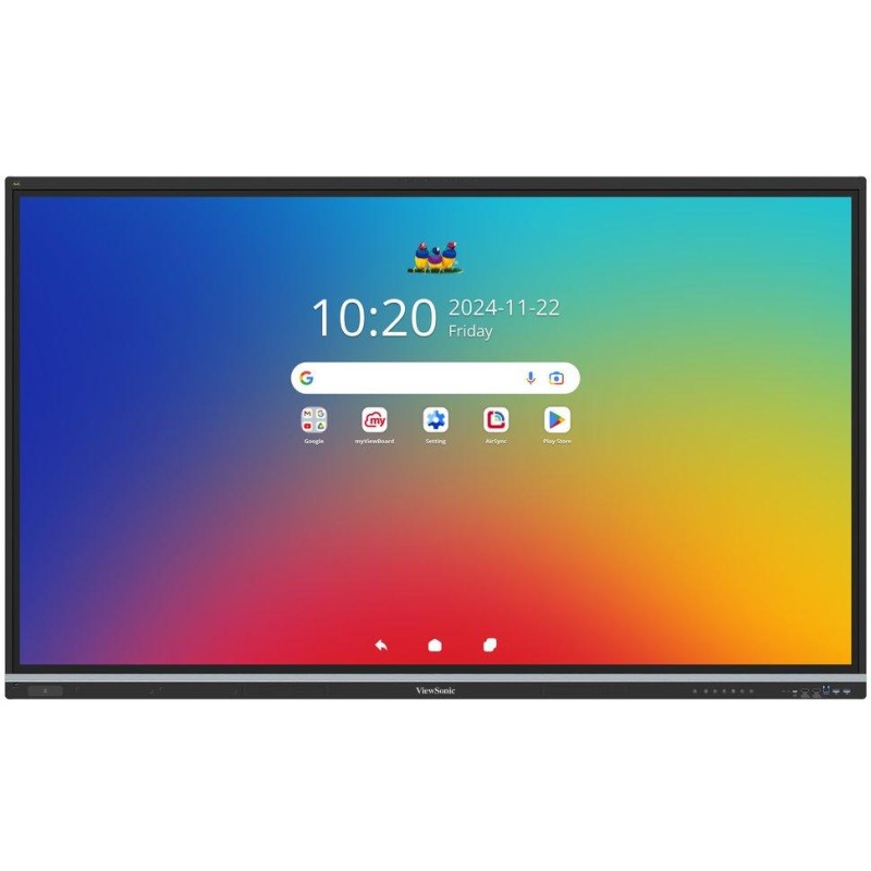 ViewSonic dotykový panel IFP7551 4K 75" Android 14 EDLA, 50 Multi touch,450nits,16G RAM/128GB,OPS slot,HDMI,VGA,DP,USB