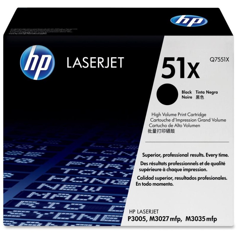 HP černý toner, Q7551X, LJ P3005/M3035 originál