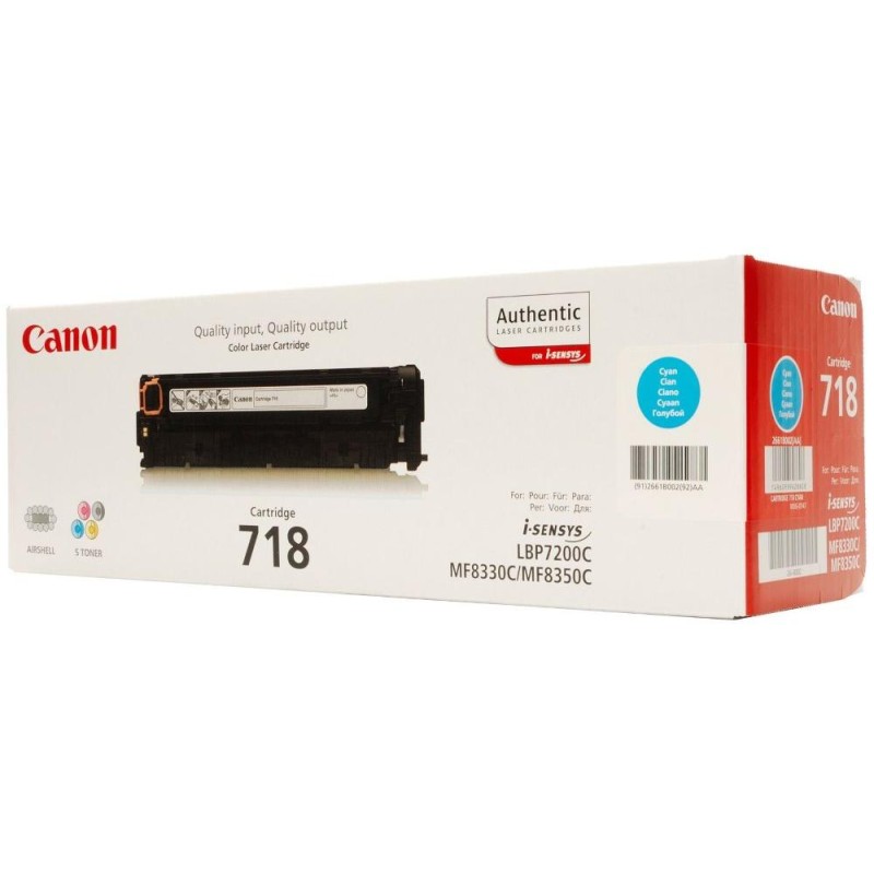 Canon originální toner CRG-718C/ LBP-7200/ 7660/ 7680/ MF-80x0/ MF724/ 2900 stran/ Azurový