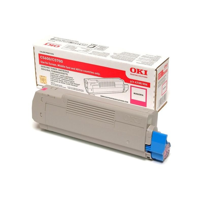 OKI originál tonerová kazeta 43381906/ C5600/ C5700/ 2000 stran/ purpurový