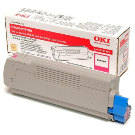 OKI originál tonerová kazeta 43381906/ C5600/ C5700/ 2000 stran/ purpurový