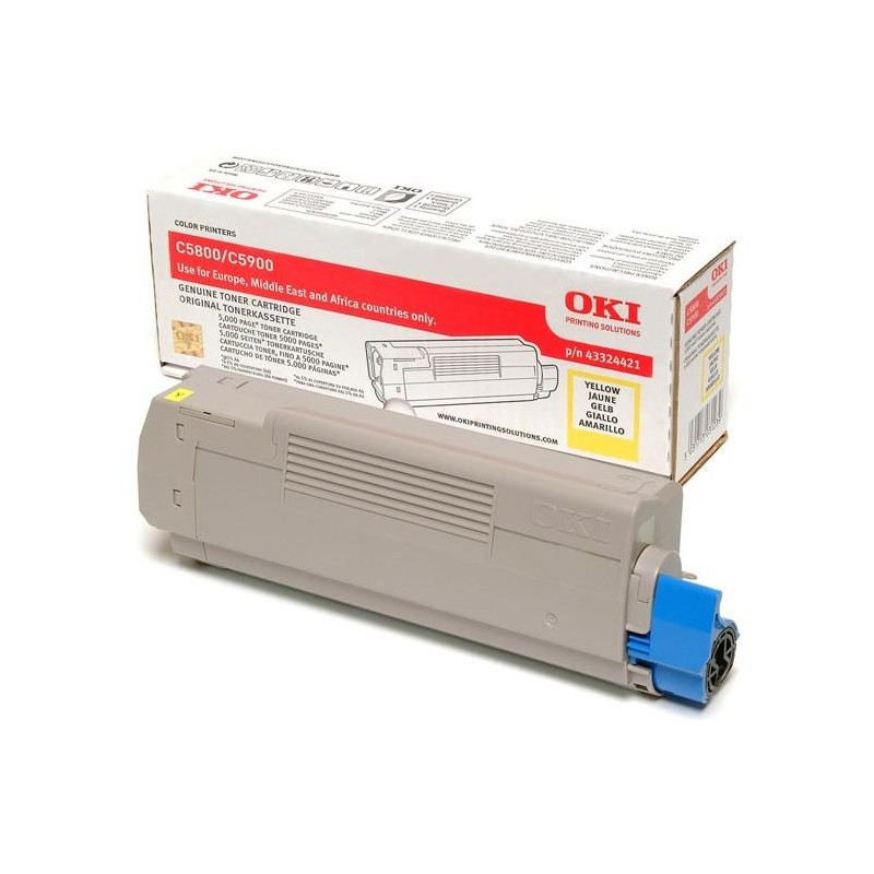 OKI originál tonerová kazeta 43324421/ C5550 MFP/ C5800/ C5900/ 5000 stran/ Žlutá