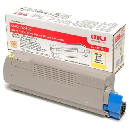 OKI originál tonerová kazeta 43324421/ C5550 MFP/ C5800/ C5900/ 5000 stran/ Žlutá