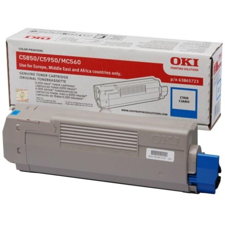 OKI originál tonerová kazeta 43865723/ C5850/ C5950/ MC560/ MC560n/ MC560dn/ 6000 stran/ azurová