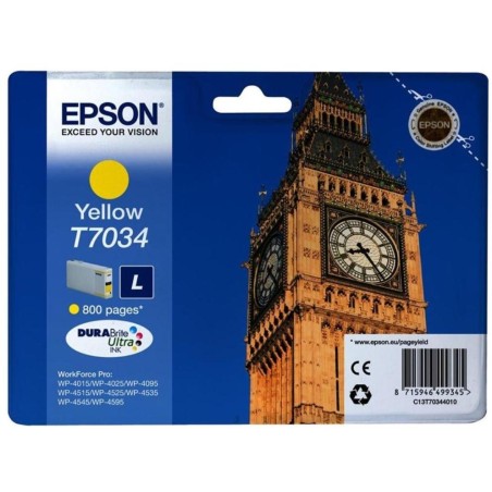 Epson inkoustová náplň/ C13T70344010/ WP-4000/ 4500/ 800 stran/ Žlutá