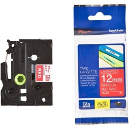 BROTHER laminovaná páska TZE-435/ červená-bílá/ 12mm