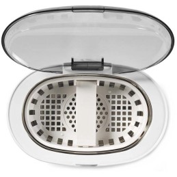 NEDIS ultrazvuková čistička šperků/ 0,6 L/ síťové napájení/ 230 V AC 50 Hz/ bílá (plast)