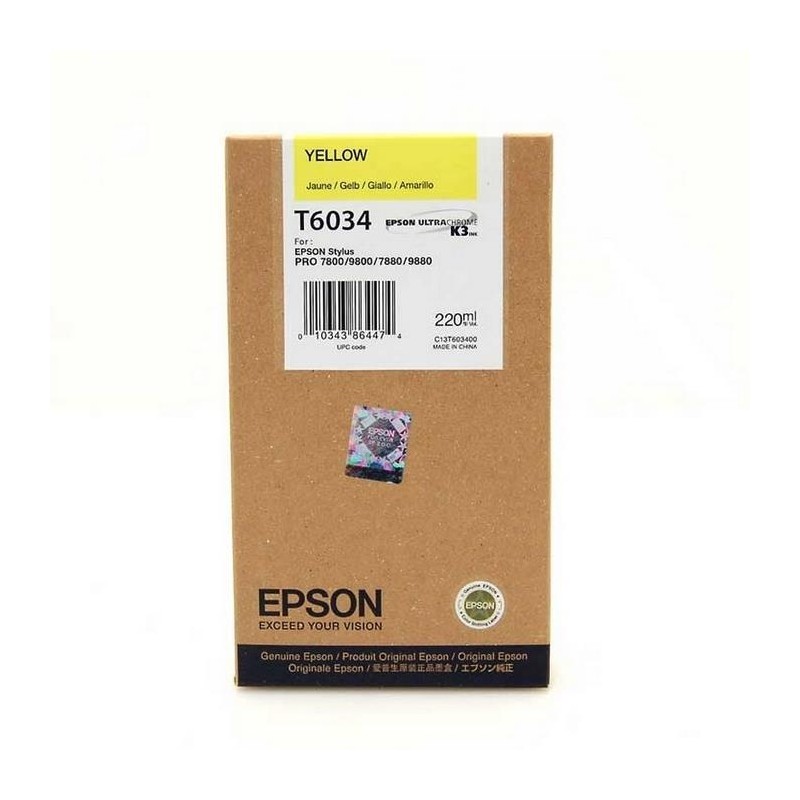 Epson inkoustová náplň/ C13T603400/ StylusPro7800/ 7880/ 9800/ 9880/ Žlutá/ 220ml