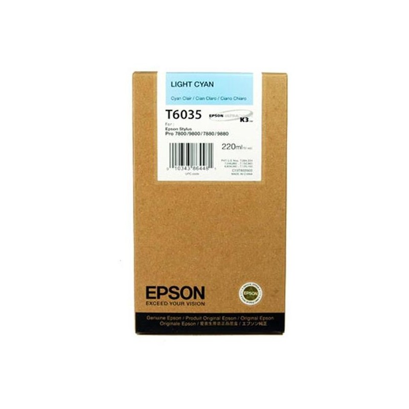 Epson inkoustová náplň/ C13T603500/ StylusPro7800/ 7880/ 9800/ 9880/ Světlá azurová/ 220ml